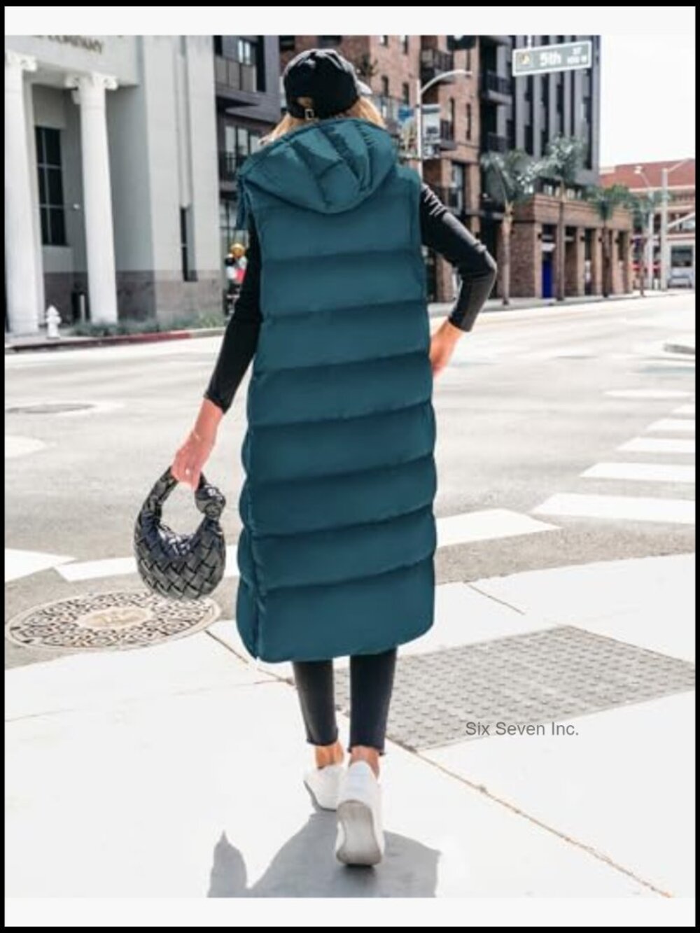 Long Puffer Vest Women Quilted Hooded Button Down Zip Up Sleeveless Outerwear - Picture 3 of 7